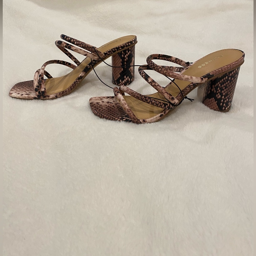 Snake Print Chunky Heel Sandal - NWT